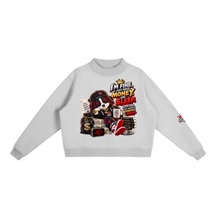 Essential Fleece Mock-Neck Crew Sweatshirt