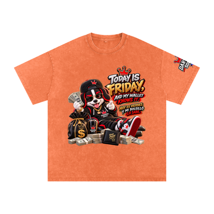 Snow Washed Oversized Cotton T-Shirt