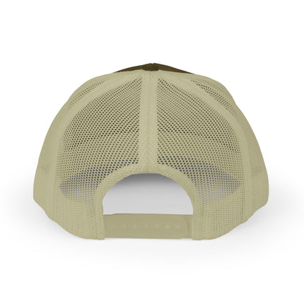Embroidered Diamond Trucker Cap - Green/White Snapback