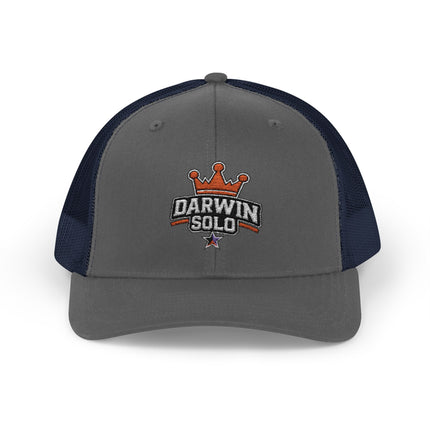 Embroidered Diamond Trucker Cap - Green/White Snapback