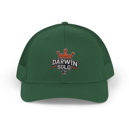 Embroidered Diamond Trucker Cap - Green/White Snapback
