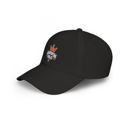 Red Low-Profile Baseball Cap — Retro Cassette & Starburst Embroidered Design