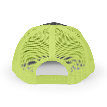 Embroidered Diamond Trucker Cap - Green/White Snapback