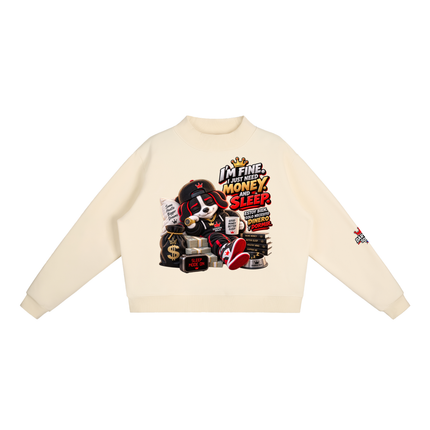 Essential Fleece Mock-Neck Crew Sweatshirt
