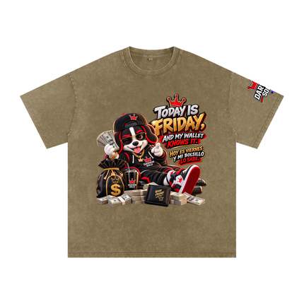 Snow Washed Oversized Cotton T-Shirt