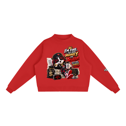 Essential Fleece Mock-Neck Crew Sweatshirt