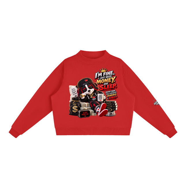 Essential Fleece Mock-Neck Crew Sweatshirt