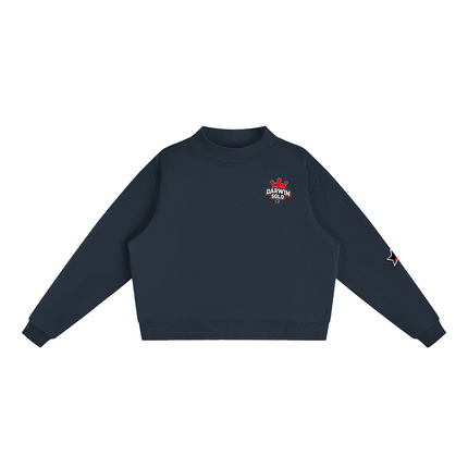Essential Fleece Mock-Neck Crew Sweatshirt