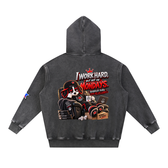 Snow Wash Fleece Oversize Hoodie