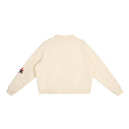 Essential Fleece Mock-Neck Crew Sweatshirt