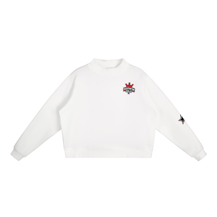Essential Fleece Mock-Neck Crew Sweatshirt