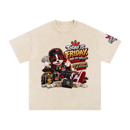 Snow Washed Oversized Cotton T-Shirt
