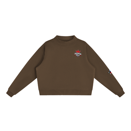 Essential Fleece Mock-Neck Crew Sweatshirt