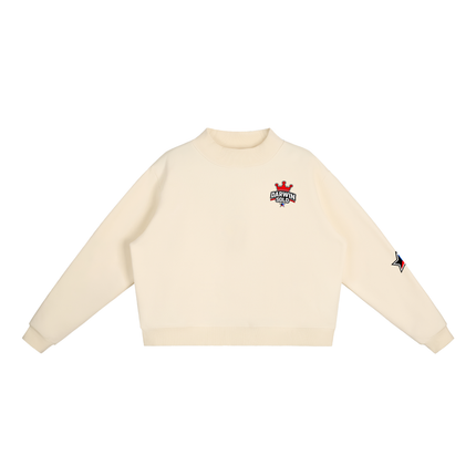 Essential Fleece Mock-Neck Crew Sweatshirt