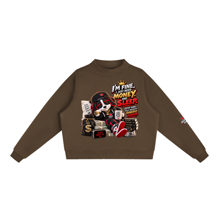 Essential Fleece Mock-Neck Crew Sweatshirt