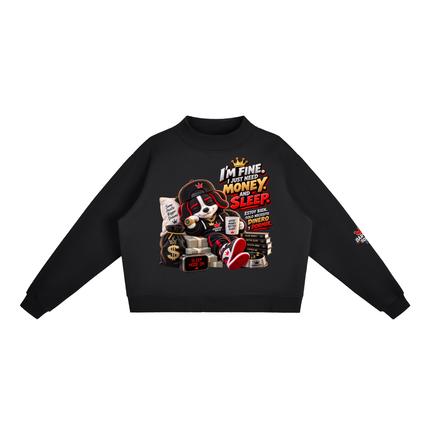 Essential Fleece Mock-Neck Crew Sweatshirt