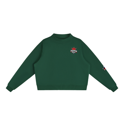 Essential Fleece Mock-Neck Crew Sweatshirt