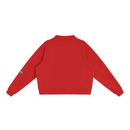 Essential Fleece Mock-Neck Crew Sweatshirt